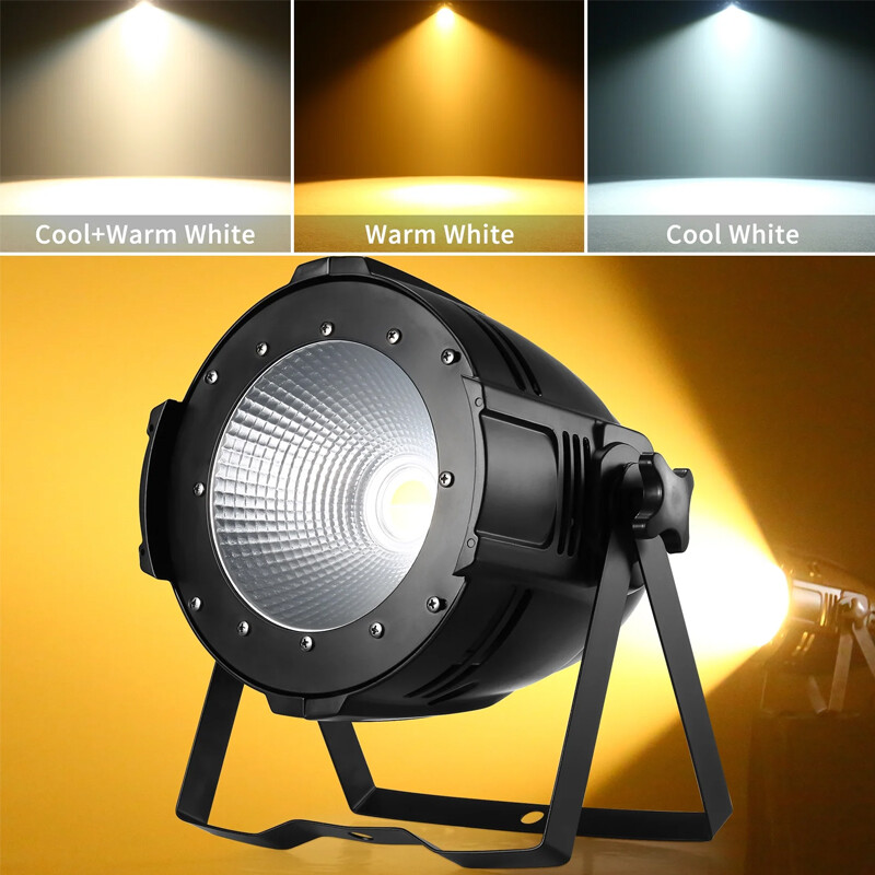 100W COB Par Light Warm White Cool White LED DMX Stage DJ Audience Blinder Light