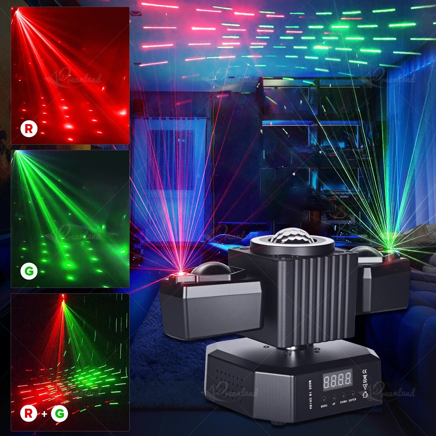 Party Laser RGBW LED Moving Head Light Disco Stage Lighting Beam DMX512 Party DJ