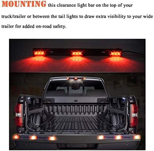 Red 3 Light 9 LED Clearance ID Lightbar Strip for Trailer – Clearance ID