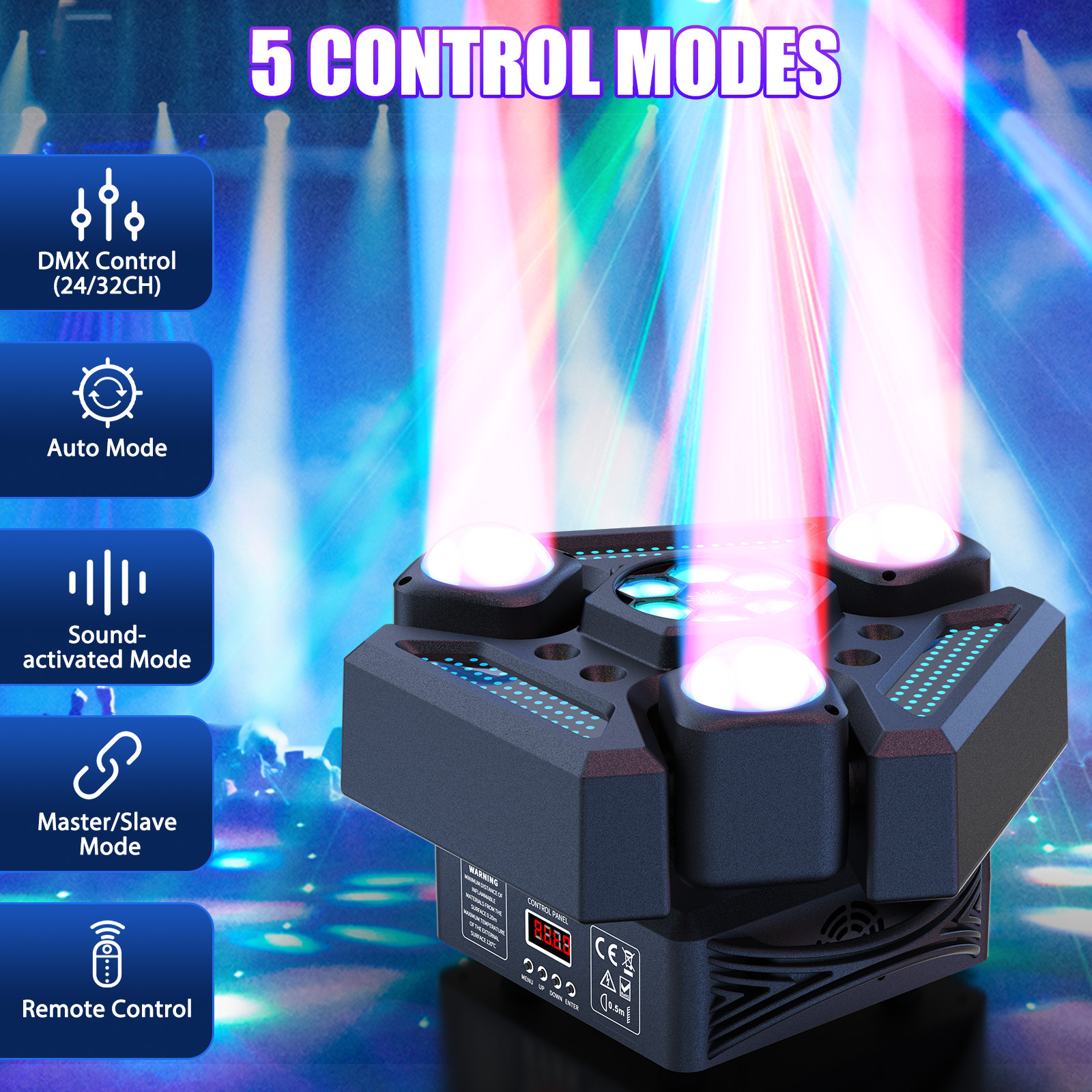 220W LED Laser Moving Head Light RGBW Rotating Beam Stage Light DMX DJ Lighting