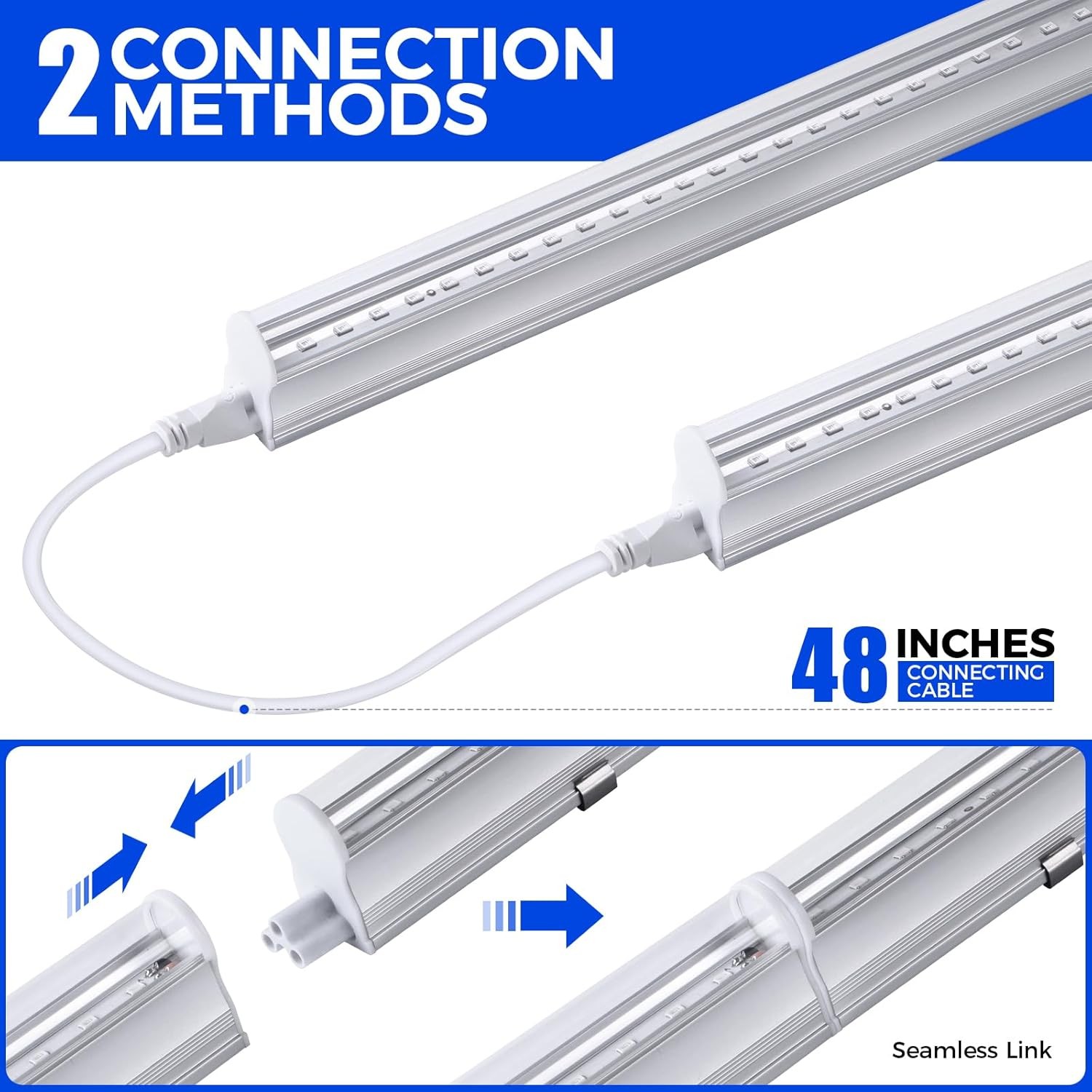 Barrina T5 LED Blacklight 22W 4FT Black Light Bar UV Light Strip Fixture 4 Packs