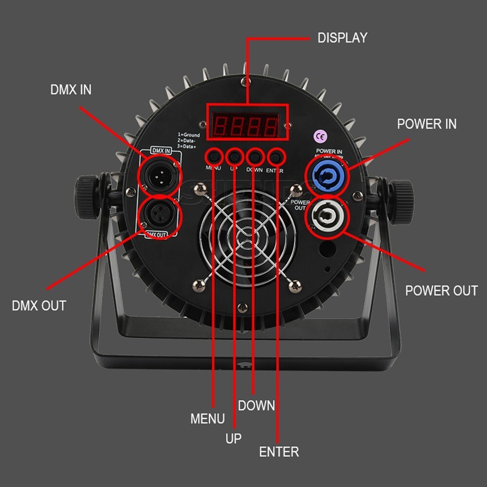 SHEHDS 6PCS LED 18x18w Aluminum RGBWA+UV Par Light Disco Party With Flightcase