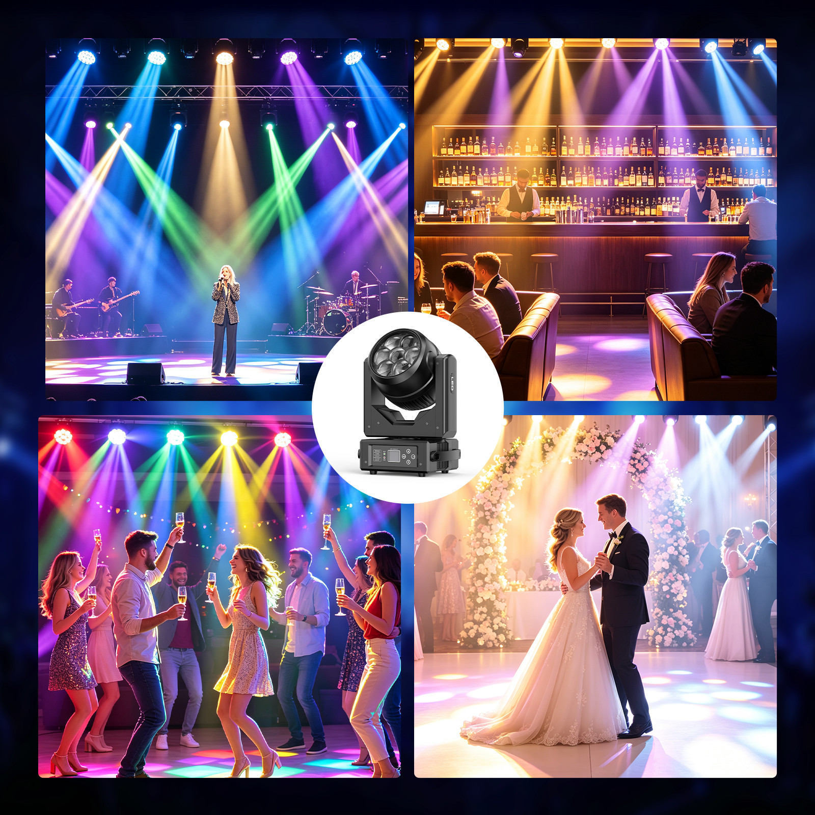 Eye Bee 280W LED Moving Head Stage Light RGBW DMX Beam Lighting DJ Disco Party
