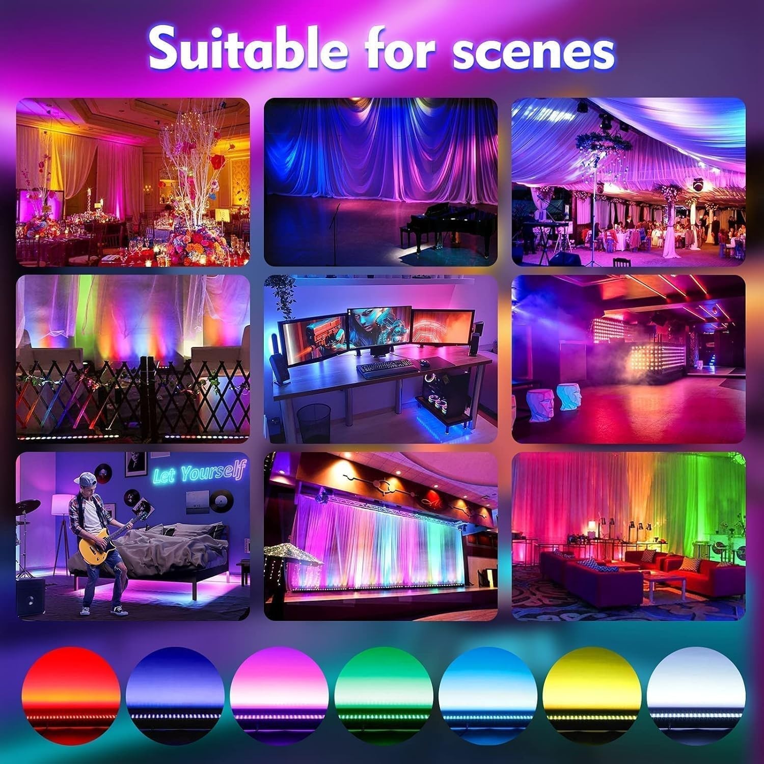 Led Stage Lights Bar,72W 24LEDs RGB Dj Strobe Party Lights Bar 3 in 1 Wall Wa…