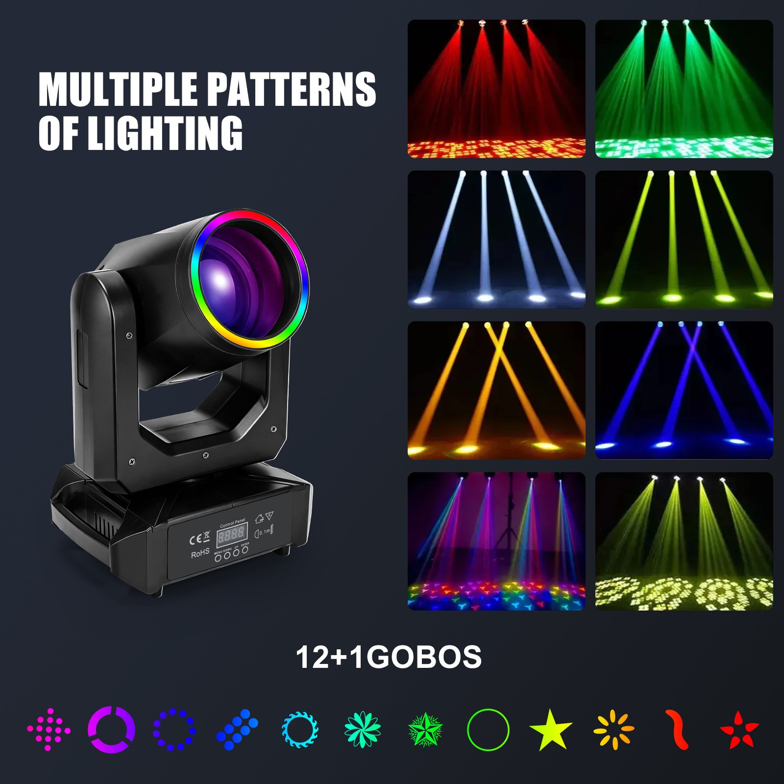 230W LED Moving Head Light RGBW Gobo Beam Stage DJ Disco Bar DMX Spot Light