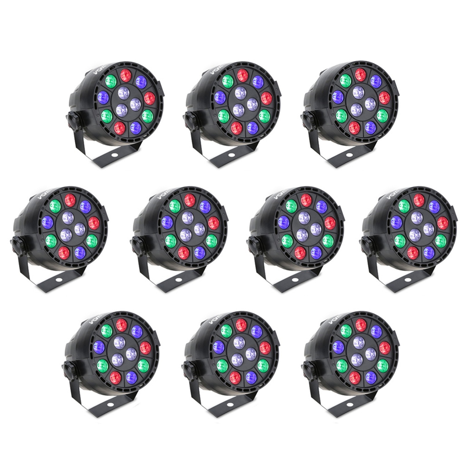 Lixada 30W RGBW DMX PAR Light 8-Channel Stage Disco Strobe AC90-240V V1