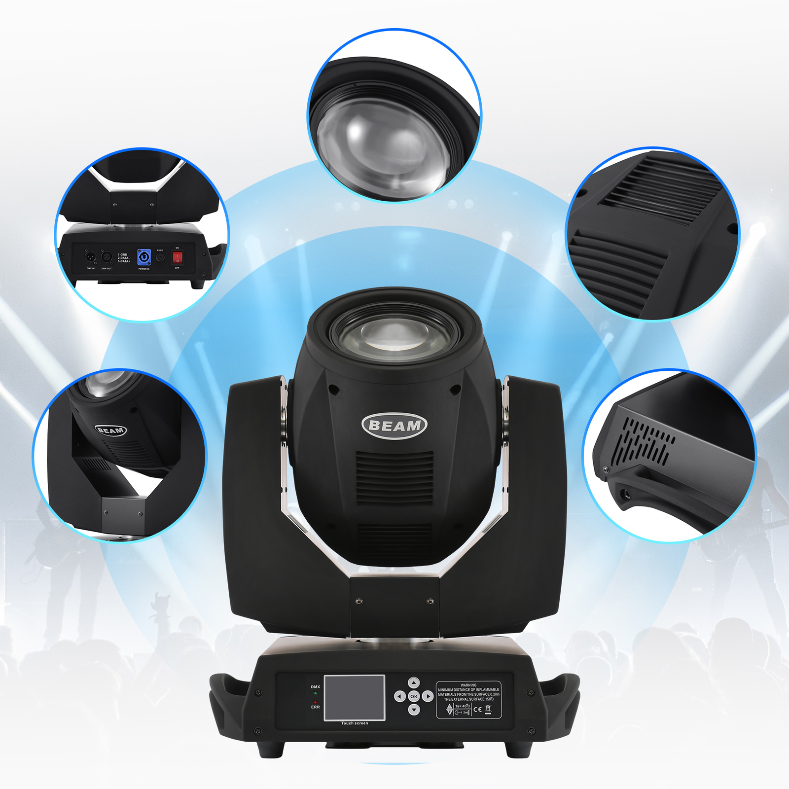 7R 230W Zoom Moving Head Beam Sharpy Light 16 Prism Strobe 16Ch Stage Party US
