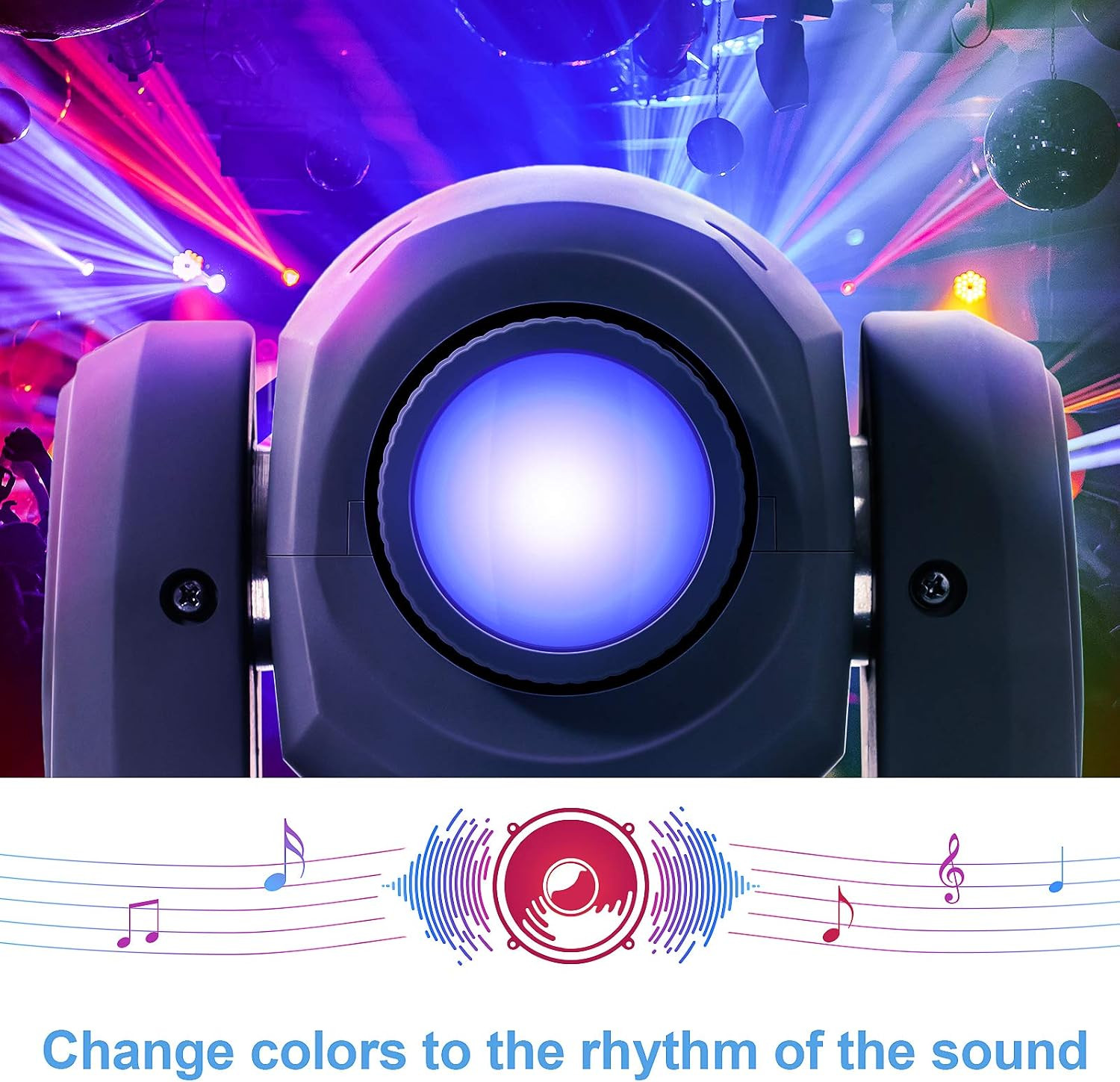 2 PCS 25W LED Moving Head DJ Lights 8 Gobos, 8 Colors, 9/11 Channels, DMX 512