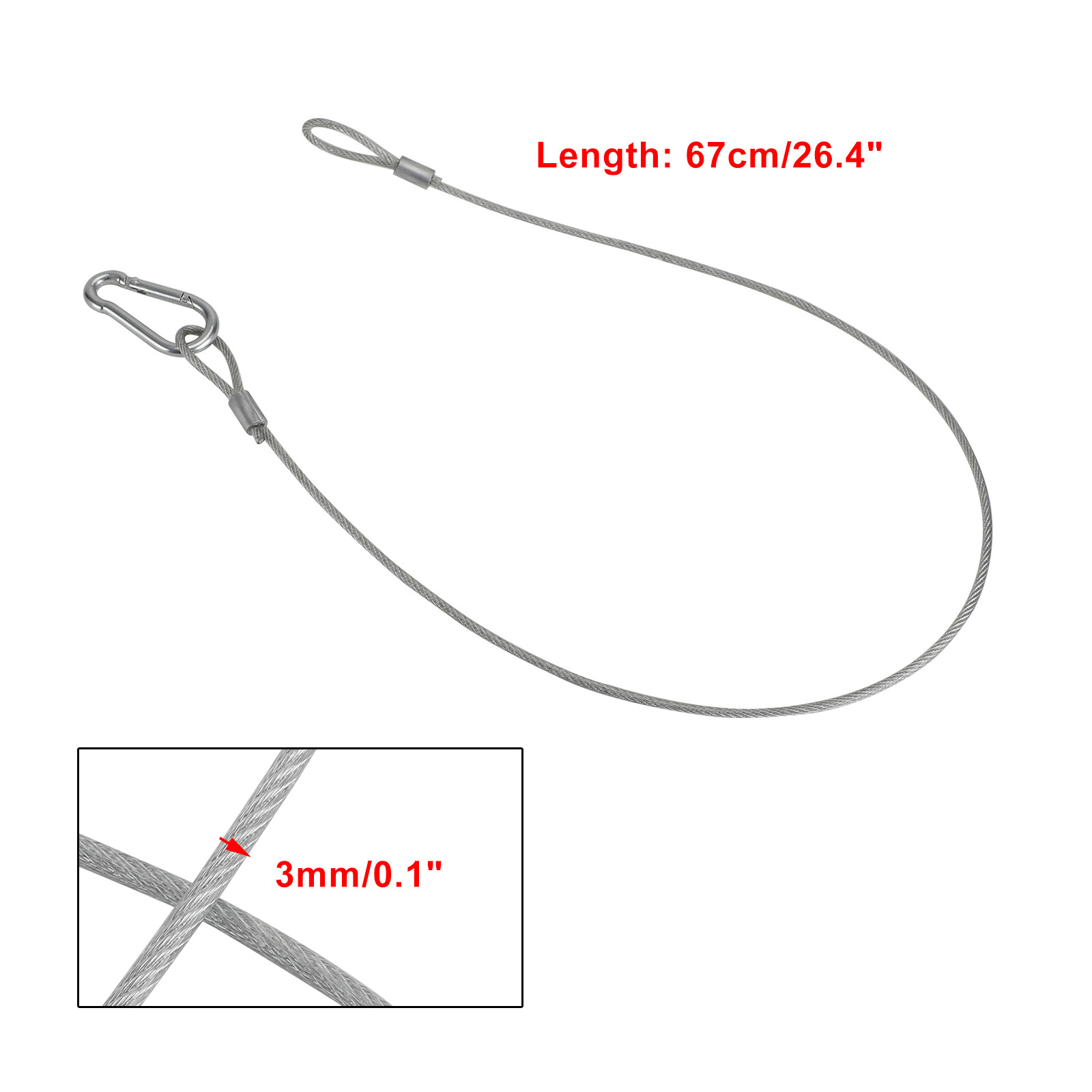 1/5/10Pcs 26.4″Steel Wire Safety Security Cable For Stage Light Clamp Par Light