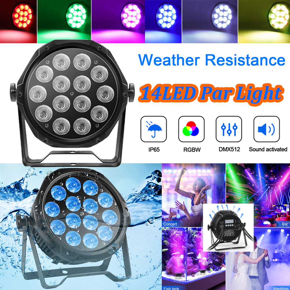 10x 210W RGBW Waterproof 14LED Par Can Light DMX Beam Wash Stage DJ Party Disco