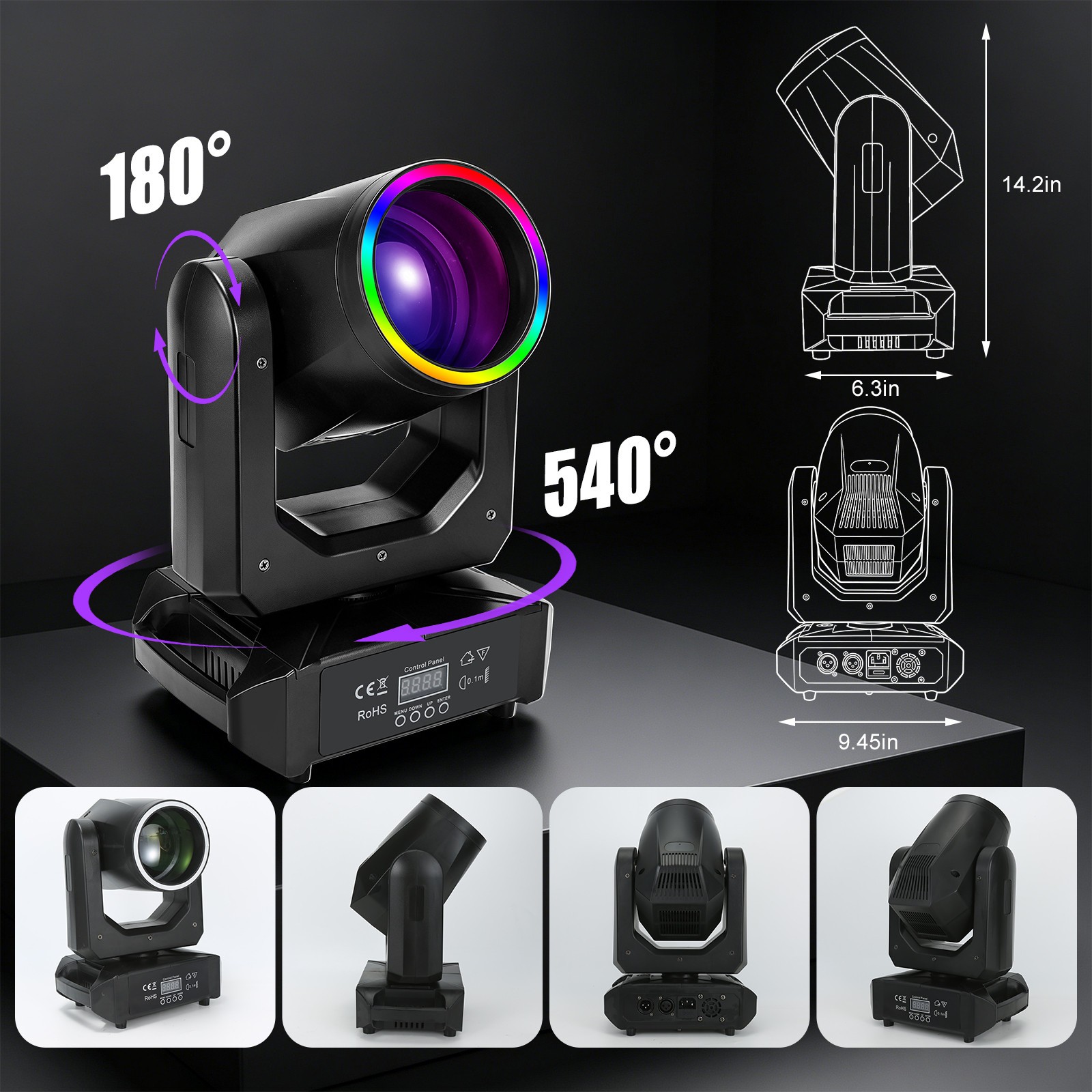 230W LED Moving Head Light RGBW Gobo Beam Stage DJ Disco Bar DMX Spot Light