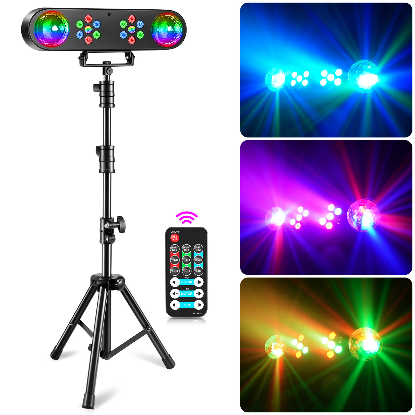 Portable Party Lighting Stand With Dual Mirror Balls For Stage Show Bar Club