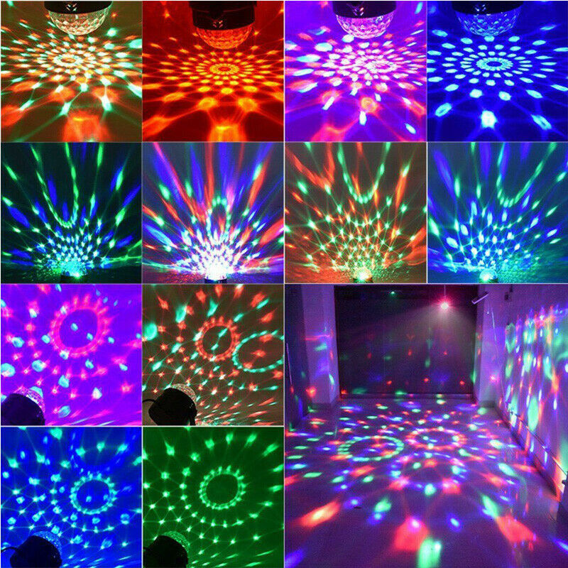 2 Pack RGB Party Disco Lights Ball Sound Activated Strobe Led DJ Bulb Dance Lamp