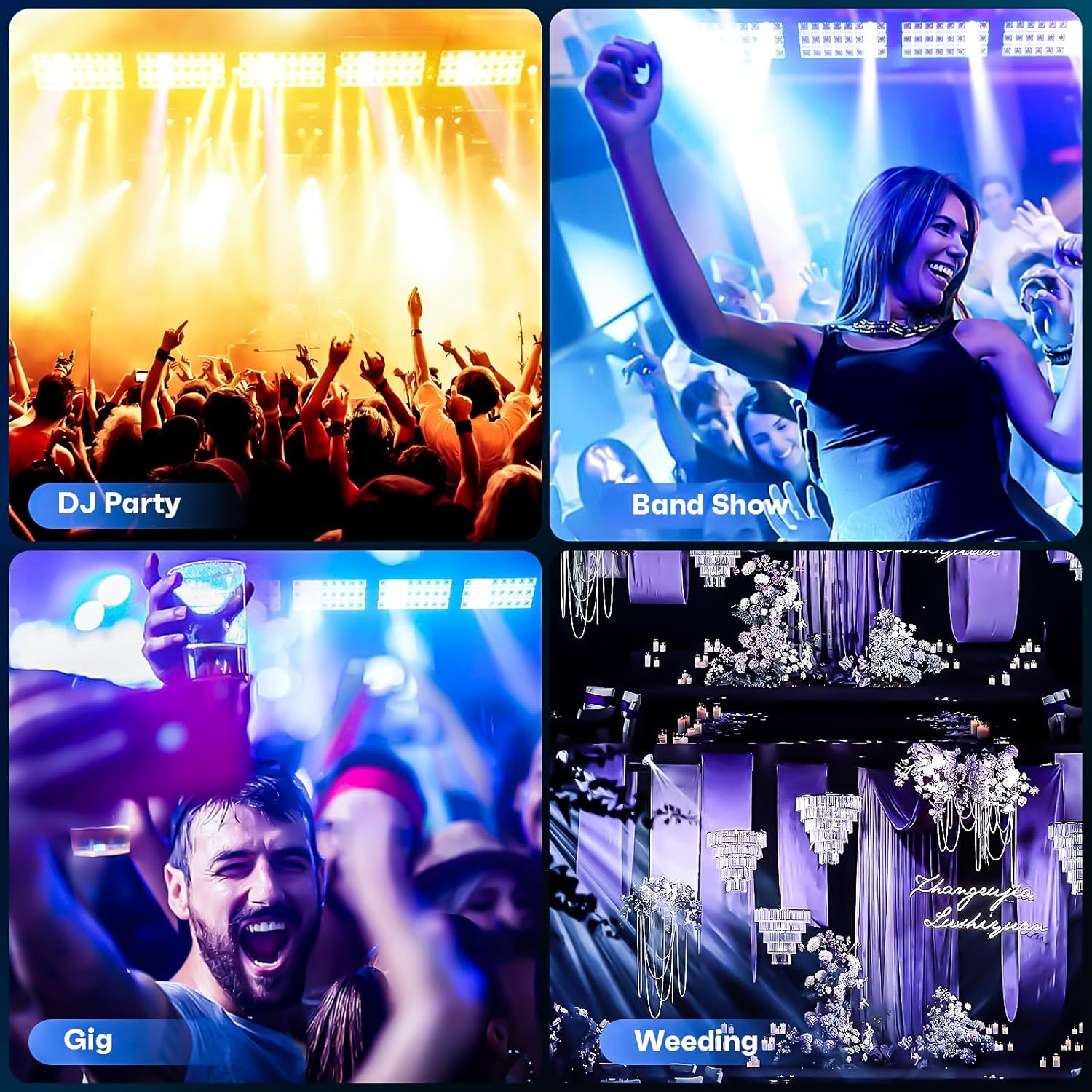 LED Stage Light 300W Strobe Lights, Wash & Beam DJ Bar Lighting, 664 Pcs RGBW LE