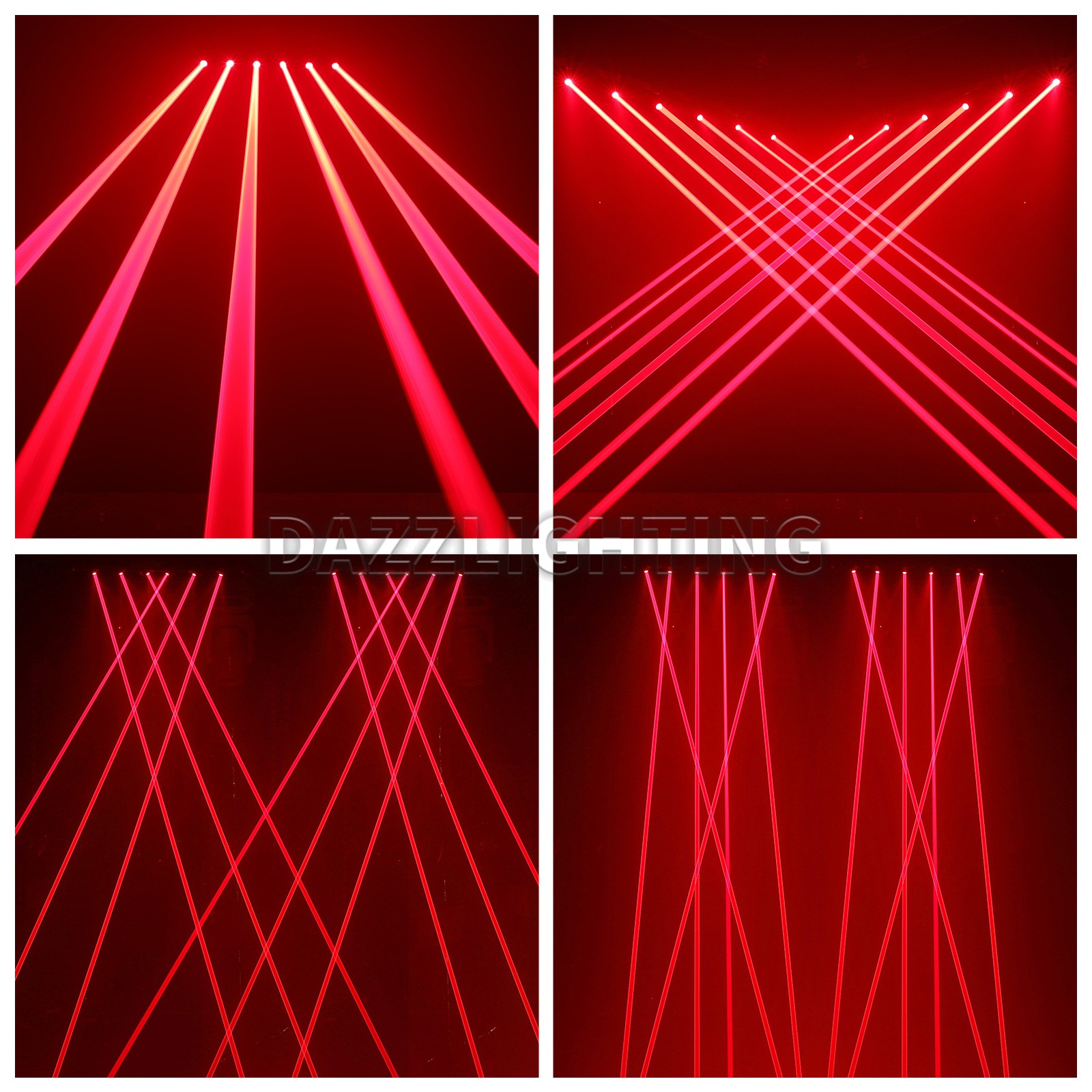 PAIDUN 6x500MW 6 Eyes Red Laser Moving Head Light Bar DMX512 Sound Activated