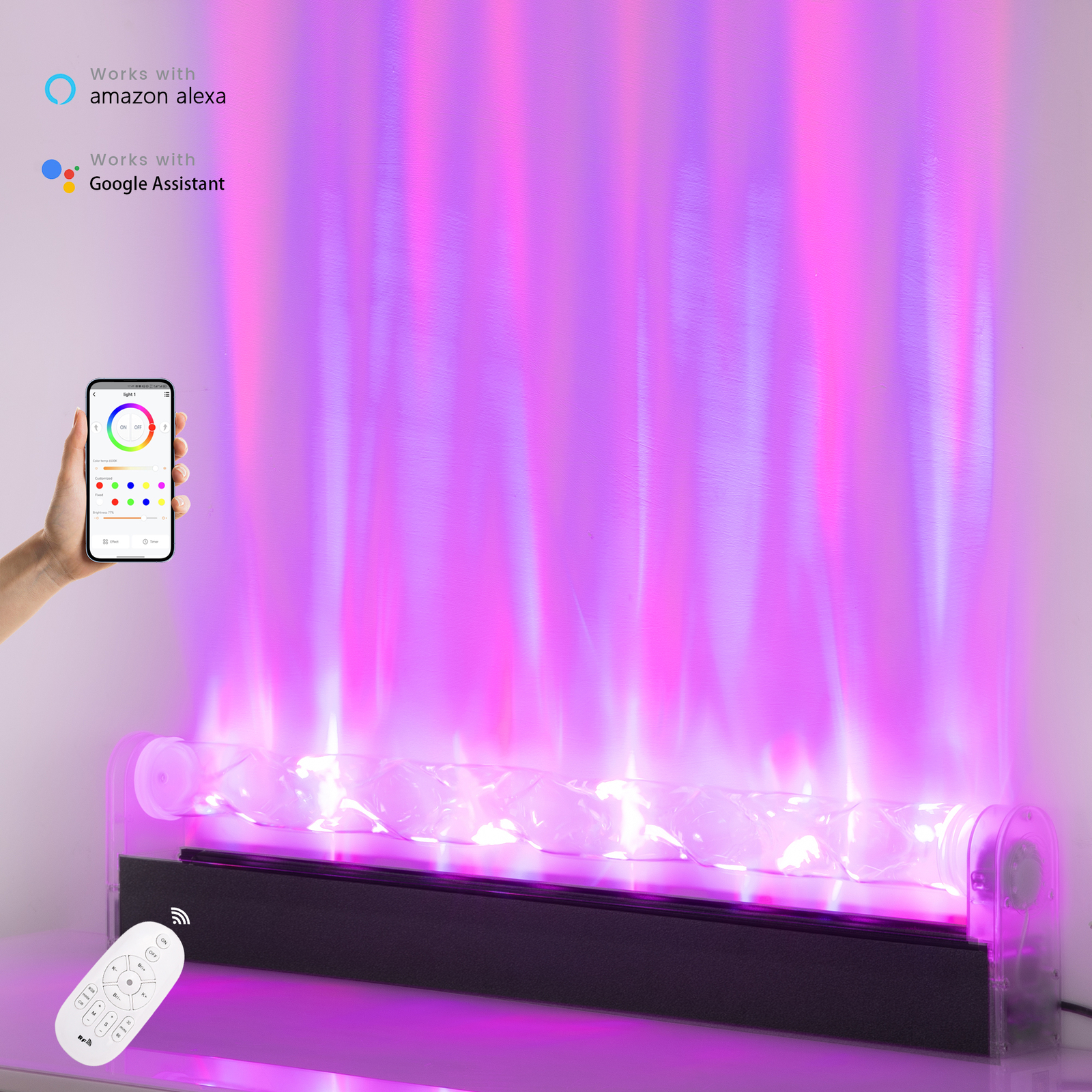 Ocean Wave Projector Light Wall Washer,RGB Color Changing Night Light for Indoor