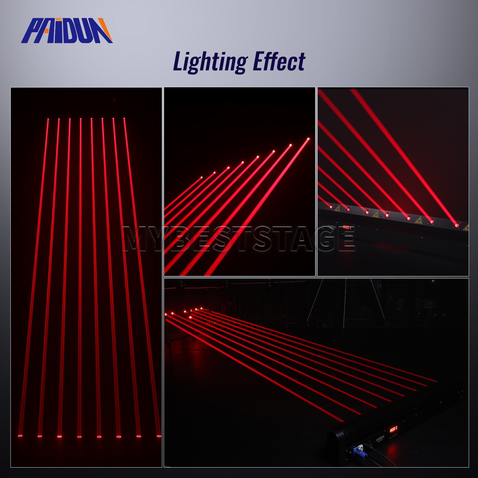 PAIDUN 8 Eyes 8x500mw Moving Head Laser Light Bar Red DMX512 Music Show Concert