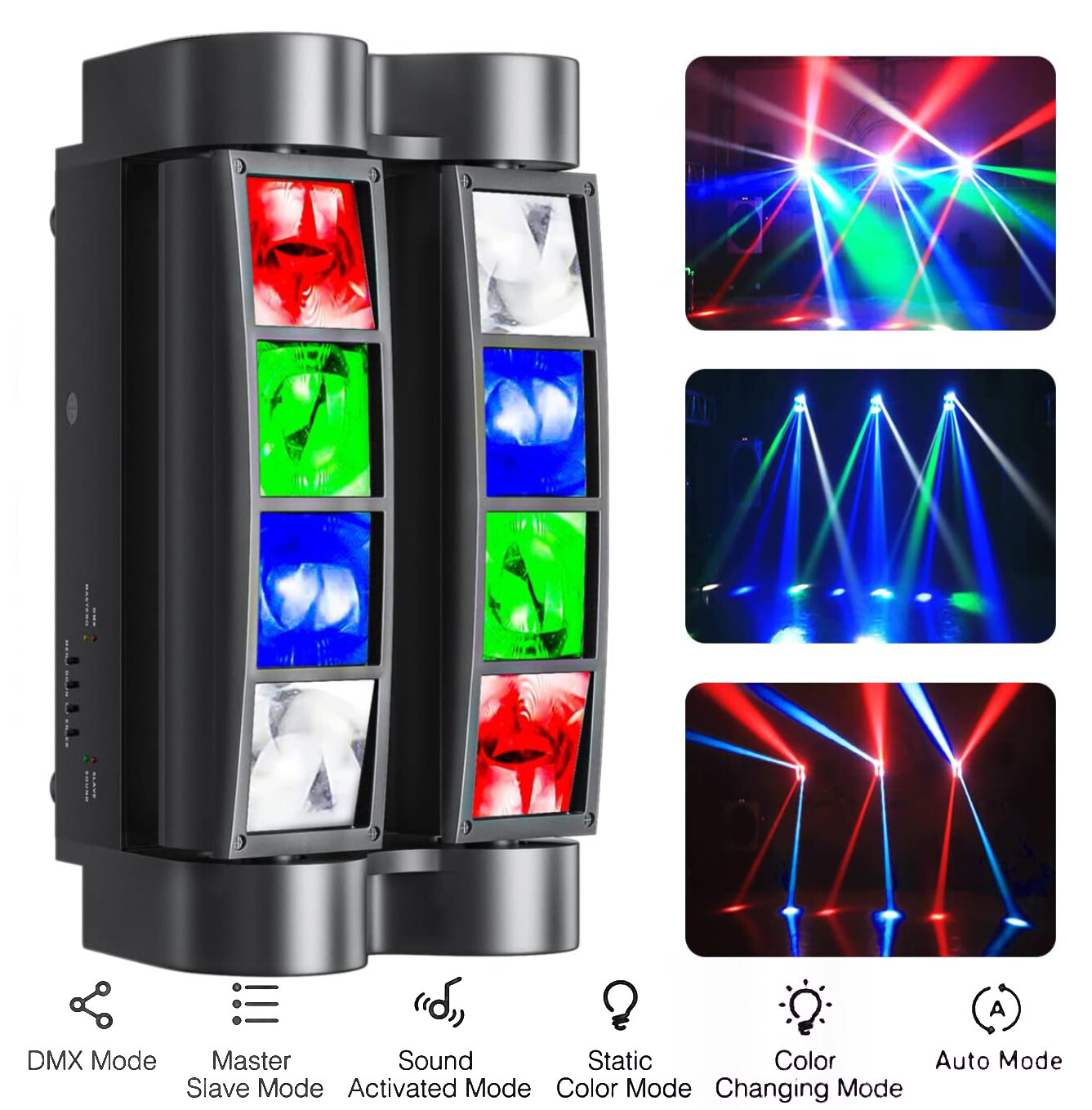 180W RGBW Laser Spider Beam Moving Head Stage Lighting DMX DJ Party Disco Lights