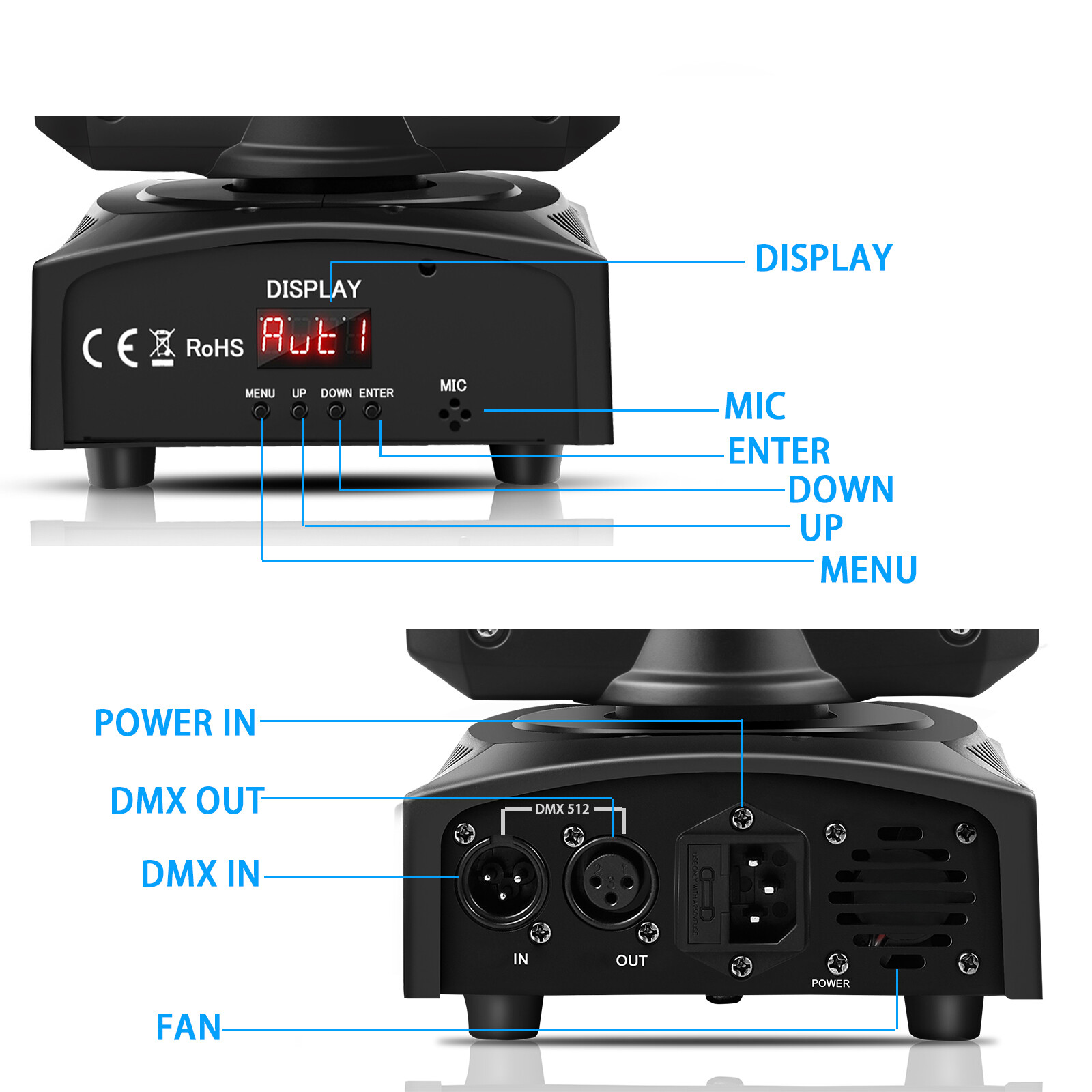 50W LED Moving Head Light DJ Lights Stage Lighting With 8 Gobo By DMX Sound