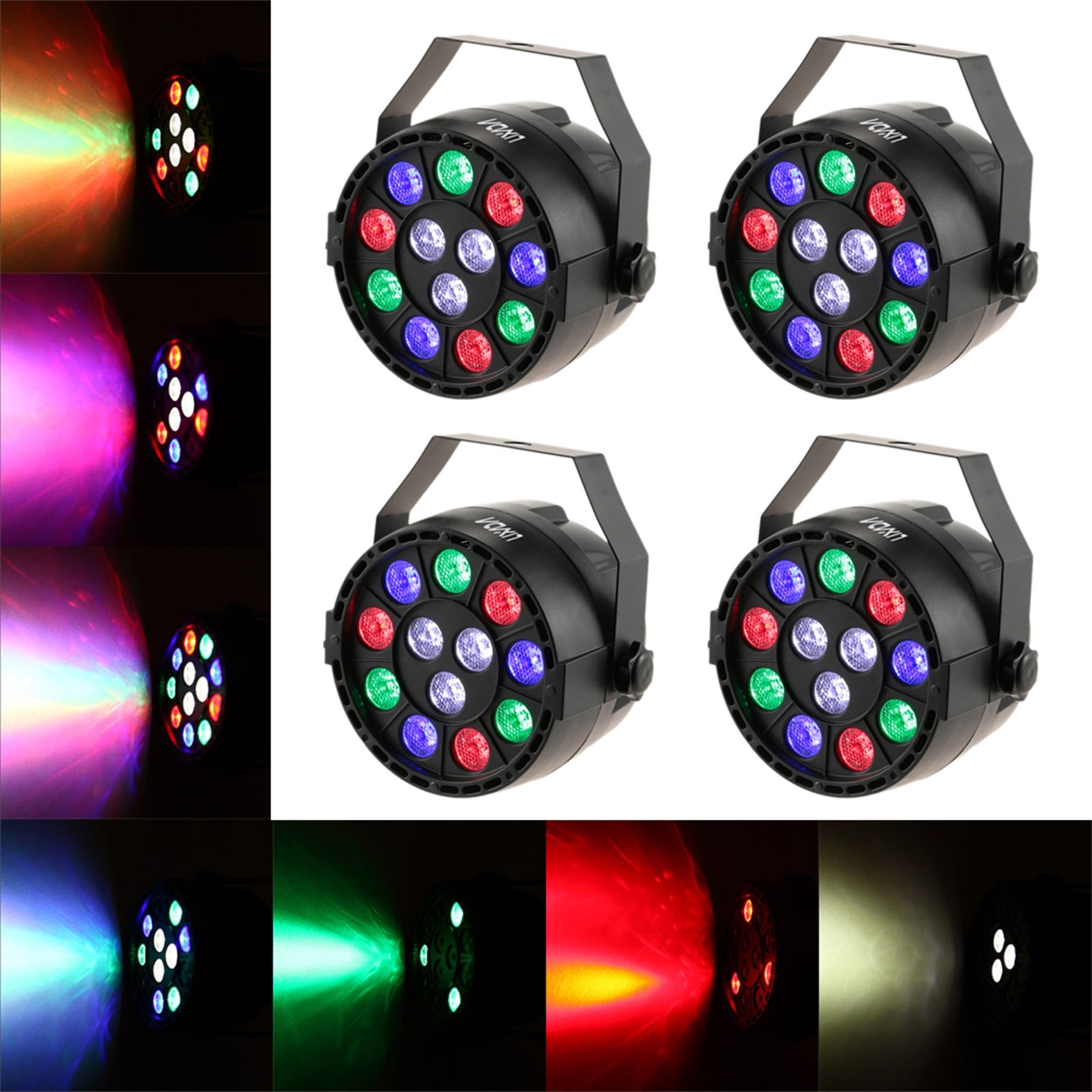 Lixada 30W RGBW DMX PAR Light 8-Channel Stage Disco Strobe AC90-240V V1