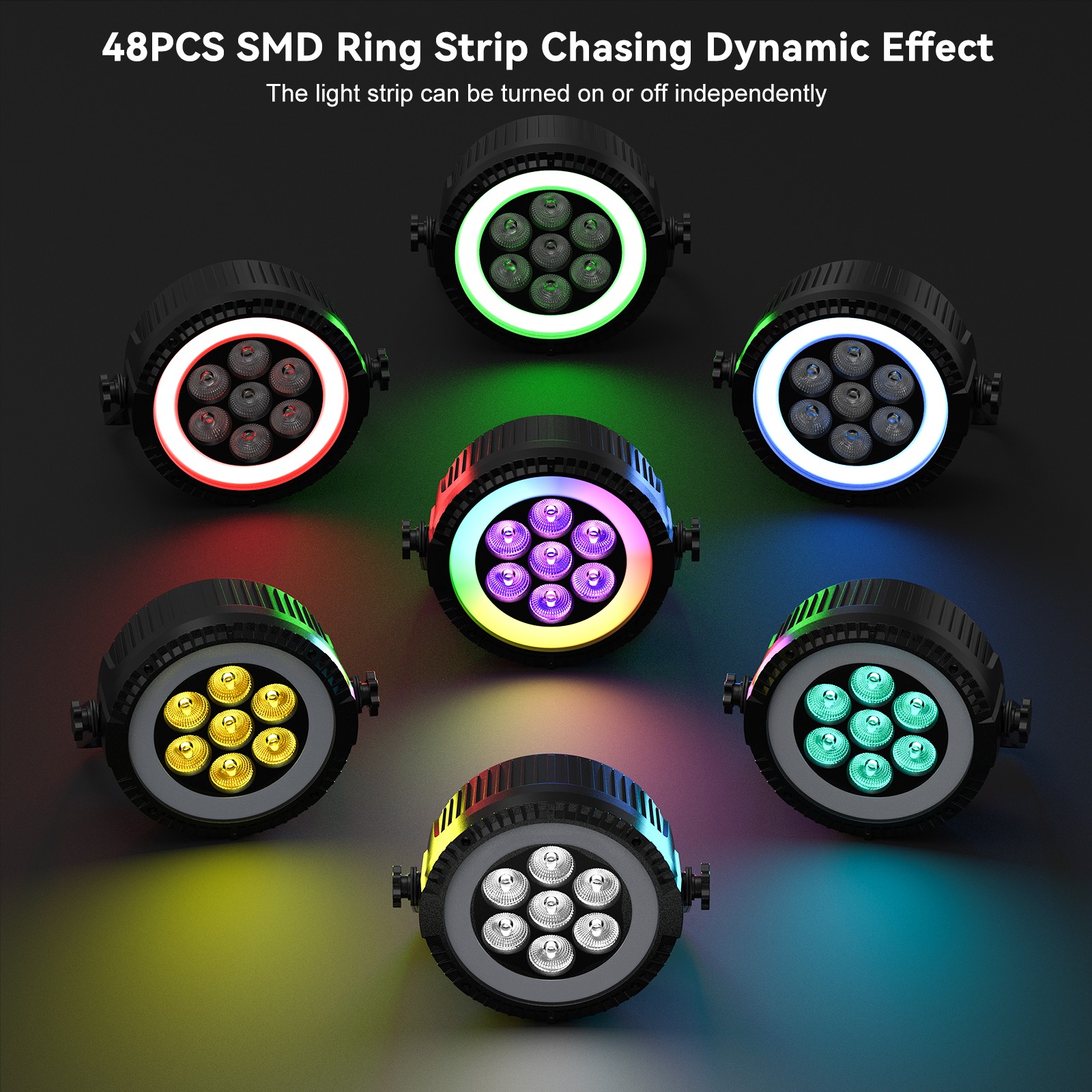 80W Par Can Light LED DMX512 Master Slave Sound Control For Party Club Event