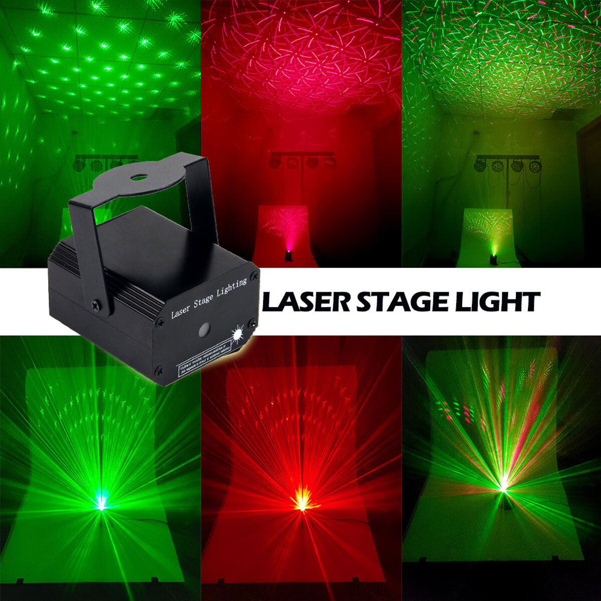 DJ Disco Party Stage Light Laser Projector Pattern LED RGB KTV Show Lighting