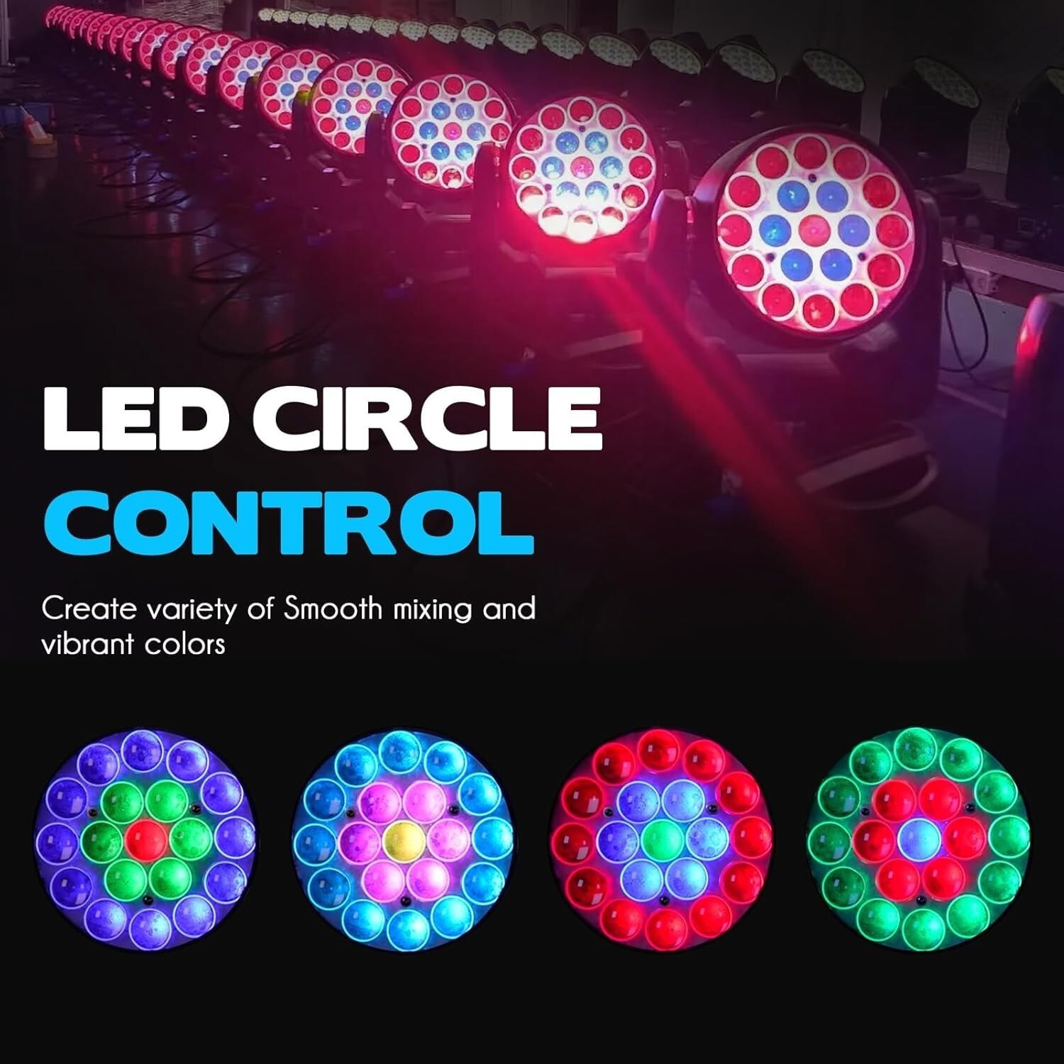 XPC 19x15W LED Moving Head Light Zoom RGBW DJ Disco Party Wash Stage Light DMX
