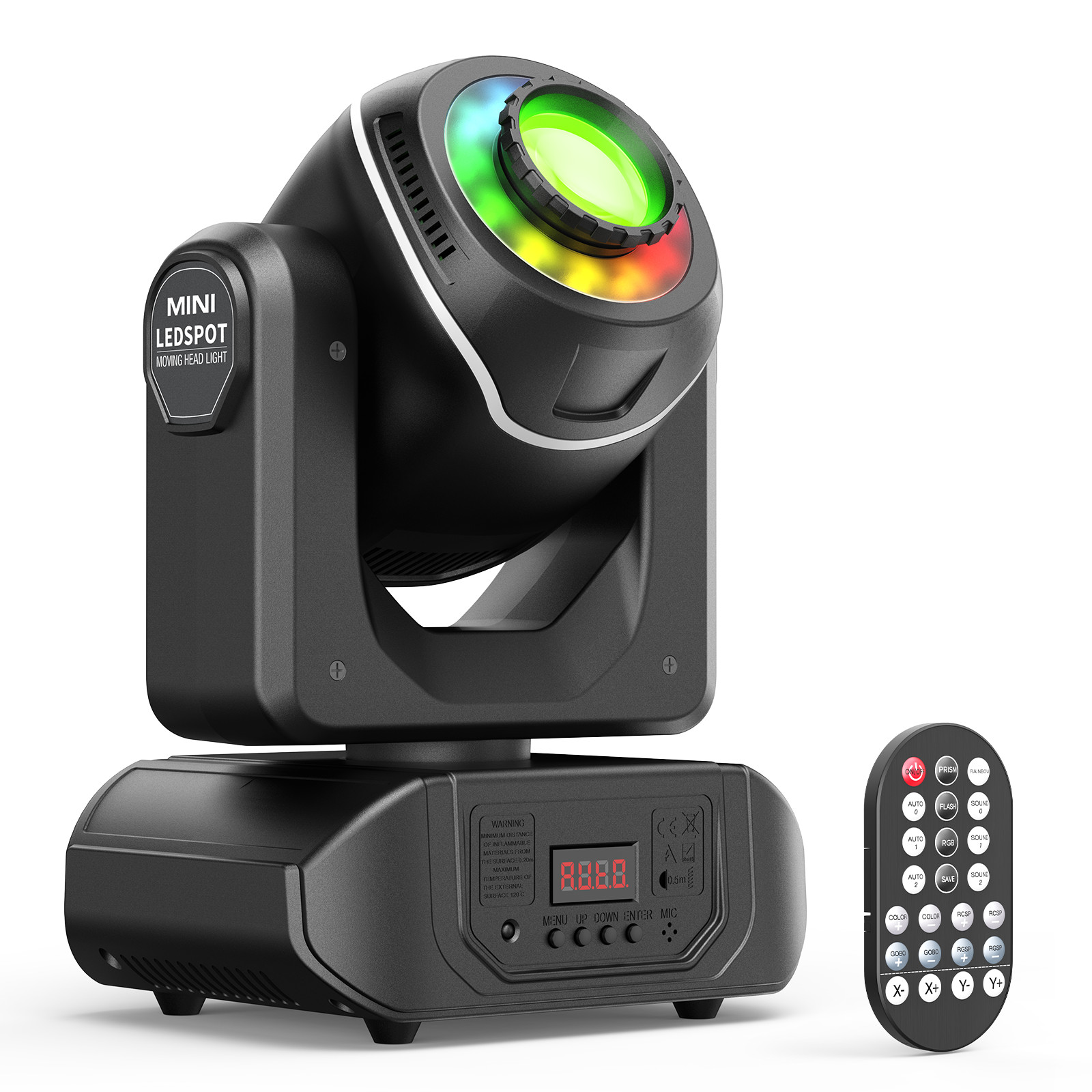 80W LED Moving Head Light 8Gobos Spotlight DMX DJ Disco Sound Activated + Remote