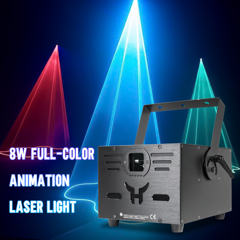 8W Full Color Animation Laser Light DMX512 ILDA App Control for Wedding Dj Show