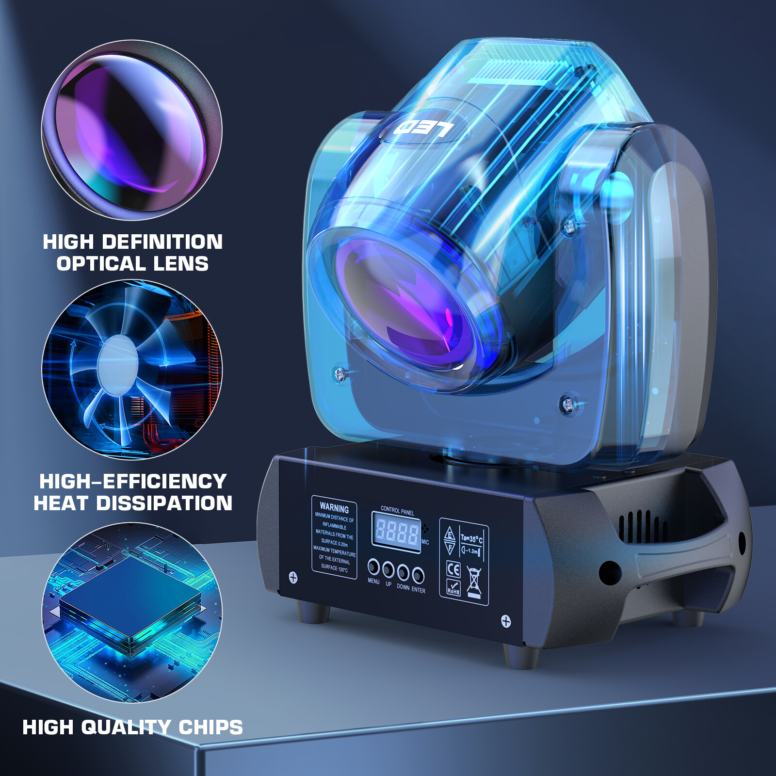150W LED Beam Moving Head 6+12 Prism 8 Gobo Stage Light DMX DJ Spot Light Effect