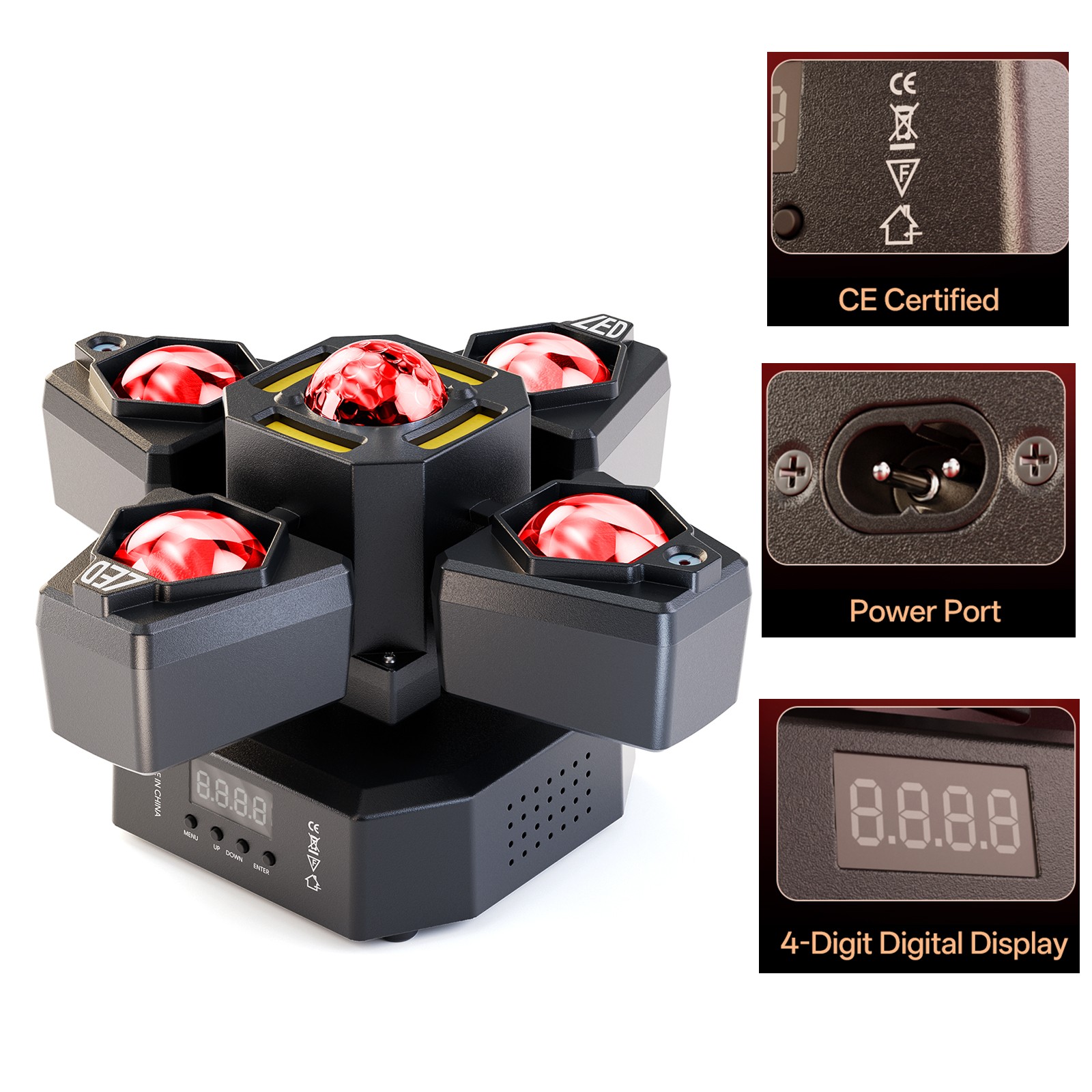150W 4 Arms LED Laser RGBW Beam Moving Head Light DJ Lights DMX Stage Effects