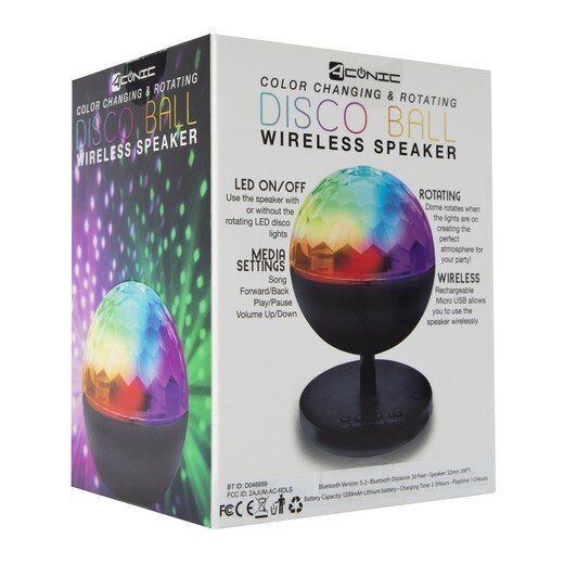 Disco Ball Party Lights, bluetooth Speaker Wth Remote, color-changing Strobe.