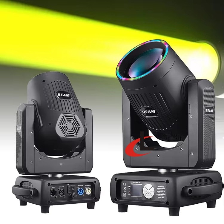 2PC 295W Beam Moving Head Light RGB LED Ring Rainbow Stage Light 8+16+24 3Prisms