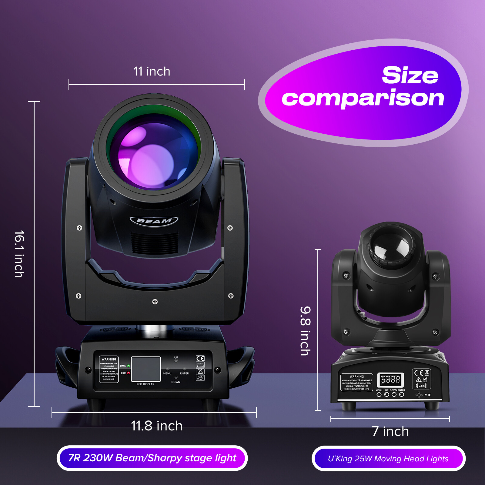 230W Small Moving Head Beam Light 149400 Lux for Indoor Outdoor Stage Party