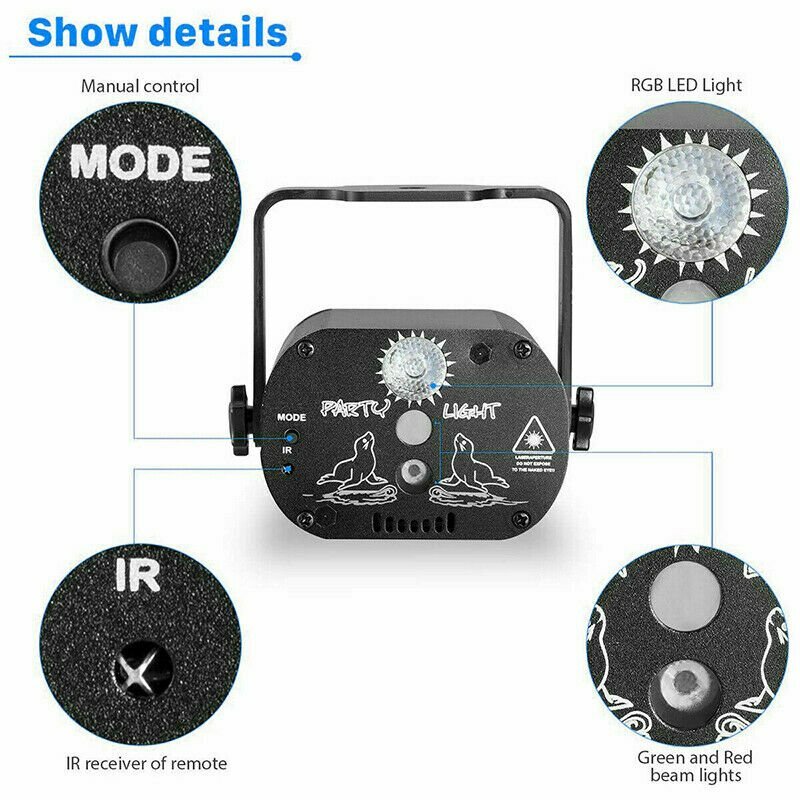 1024Pattern Laser Projector Stage Light LED RGB DJ Disco KTV Show Party Lighting