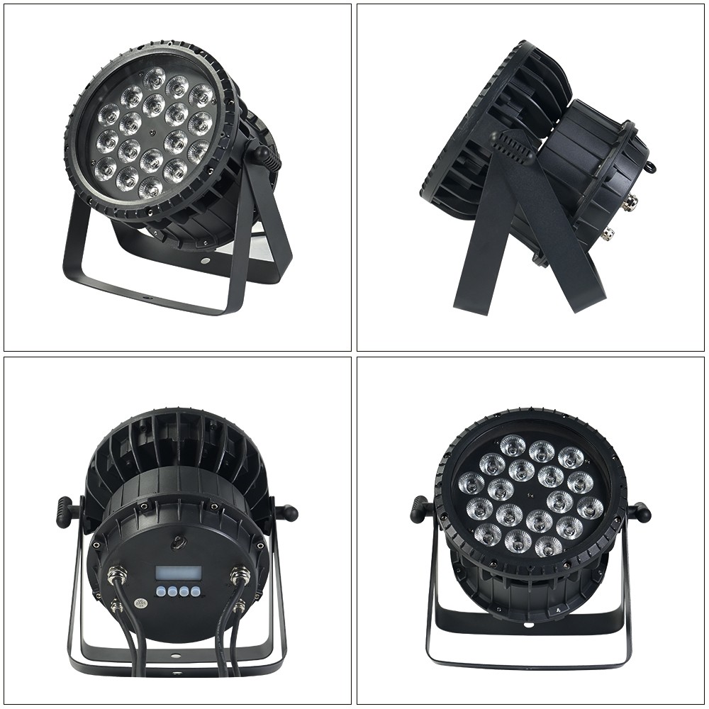 6PCS 18x18W LED RGBWA+UV Par Light Zoom Wash Waterproof Uplight for Party Bar