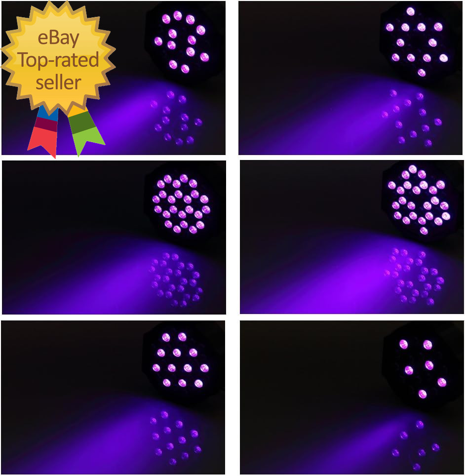 36LED Black Lights 72W UV Stage Lights Blacklight with Glow in the Dark Party