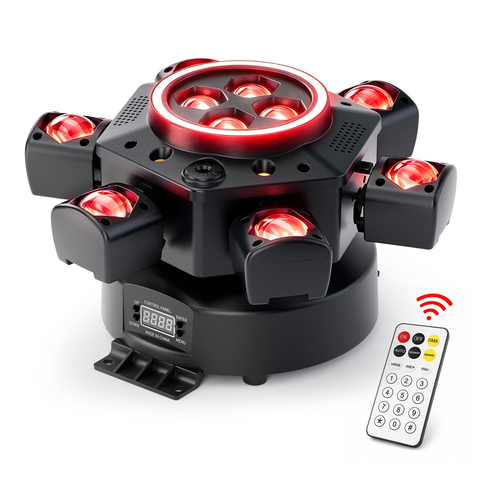 6 Arms Bee Eye 200W LED Light Stage Moving Head Beam Light Laser DJ Disco Party