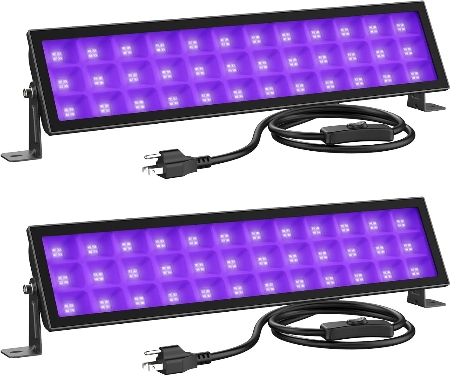 72W Black Light Bar, LED Blacklight for Party, 2 Pack | Plug and Switch IP66 Wat
