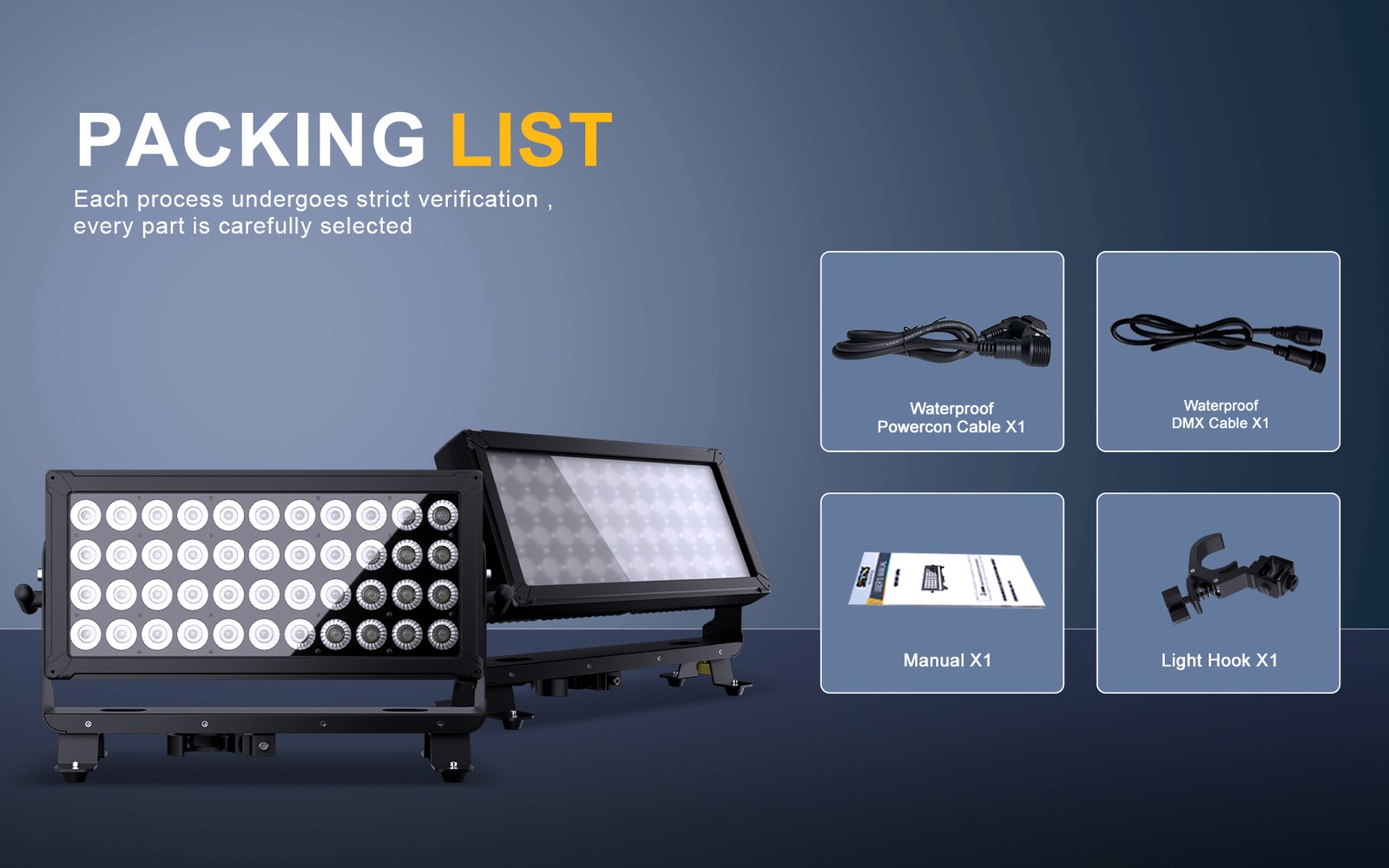 SHEHDS IP65 LED 44x10W RGBW 4in1 Flood Light Strobe Outdoor Party Show Stage