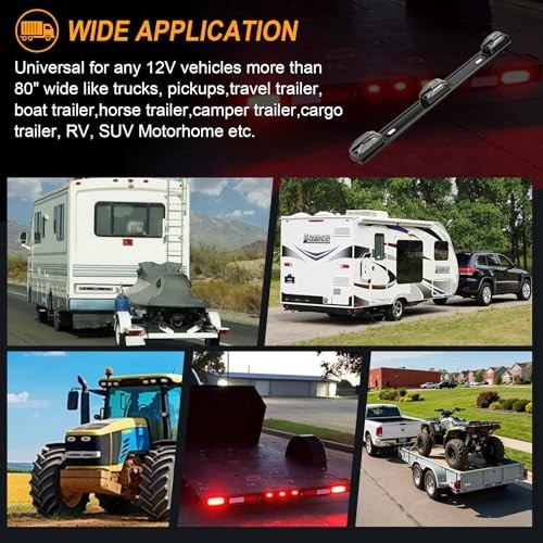 15″ ID Light Bar 9 LEDs, 1PC IP67 Waterproof Identification Marker Smoked