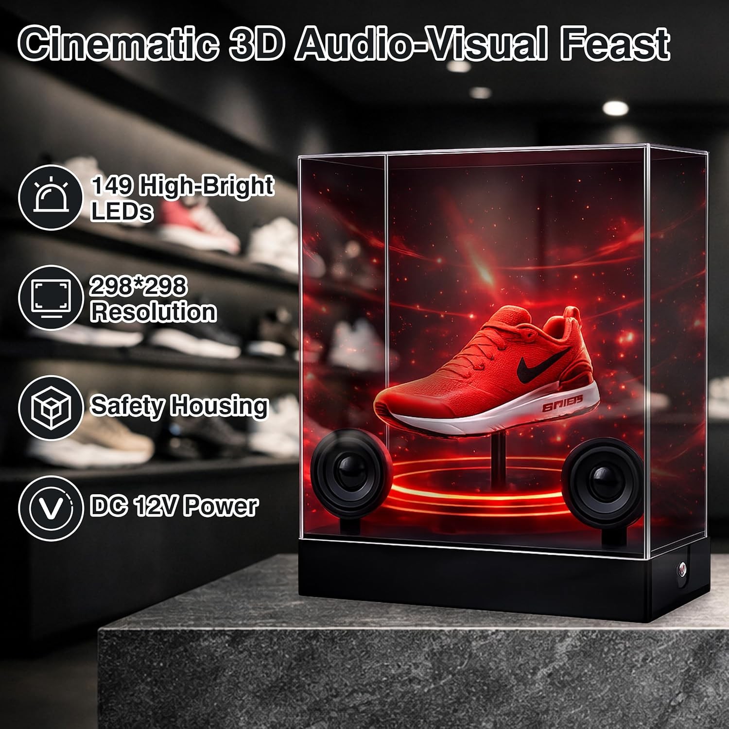 3D Holographic Projector Bluetooth Hologram Fan AdvertisingPlayer APP Controlled