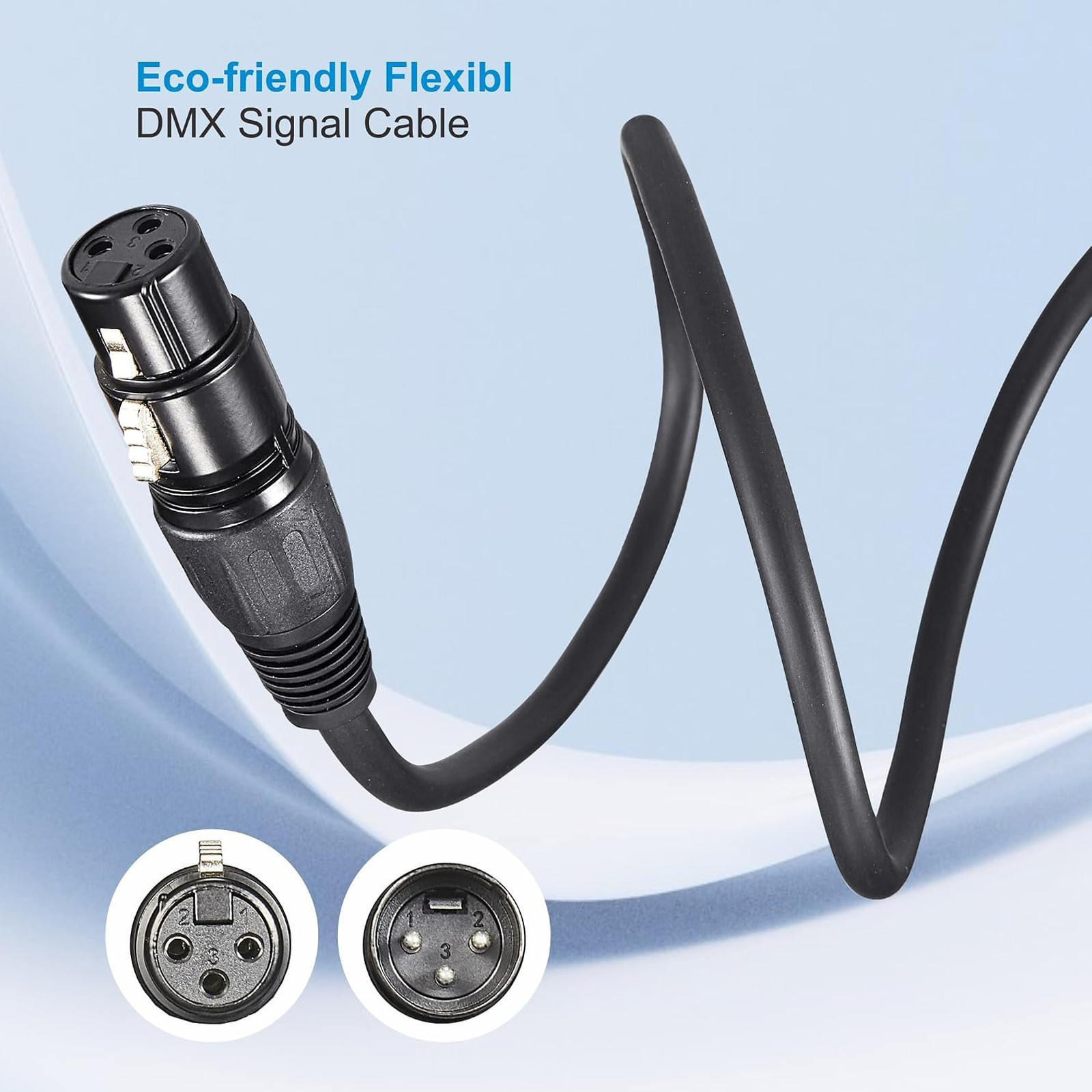 DMX Cable 10ft 3 Pin XLR Male to Female Shielded Soft PVC DJ Stage Lighting 4