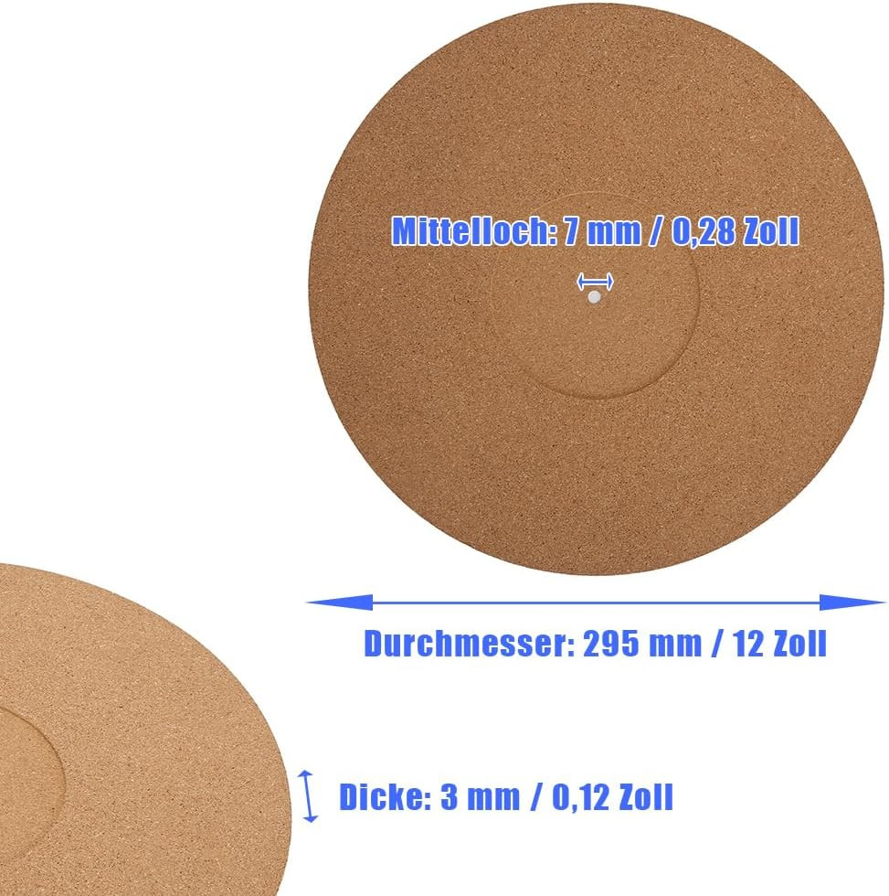 Turntable Slipmat Mat, Record anti Static Vibration Cork Non Slip Thick Vinyl Pl