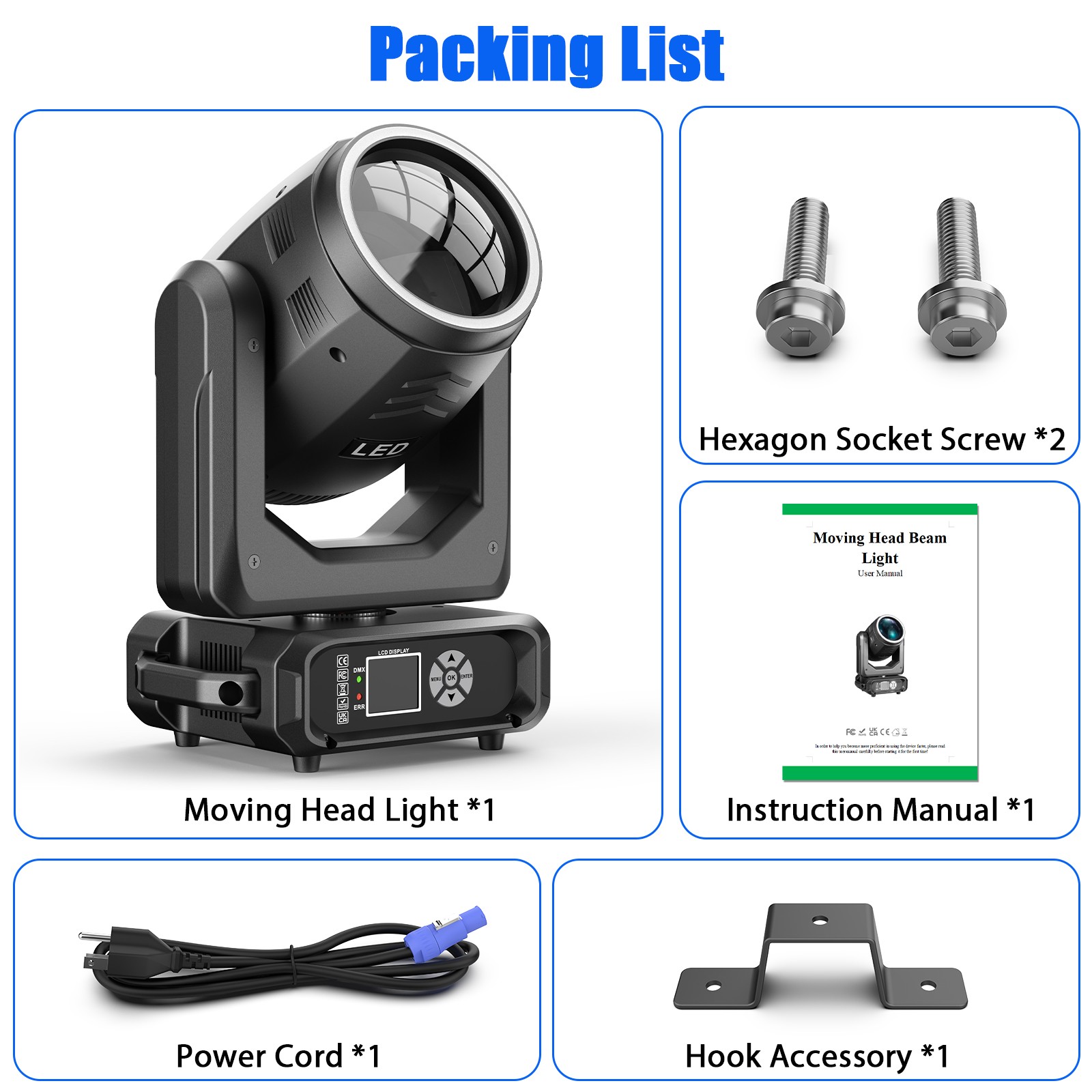 250W LED Moving Head Light 18Prism Colors Gobos DMX512 Stage Effect Light DMX512