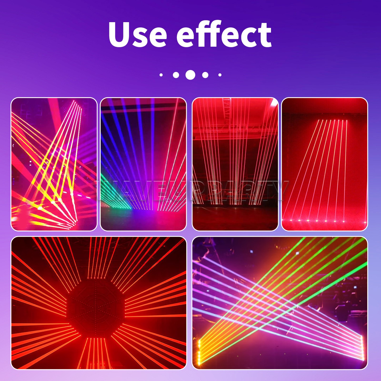 PAIDUN Laser Moving Head Stage Light Bar RGB 6 Eyes Beam 6 x 500MW DJ Disco Show