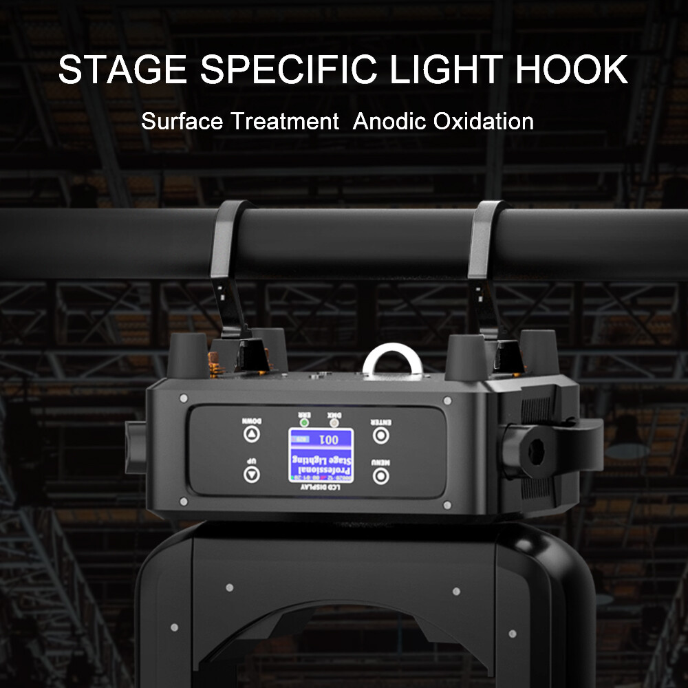 SHEHDS Stage DJ Lighting Clamps Truss Hook Foldable Light Hook/Safety Rope Black