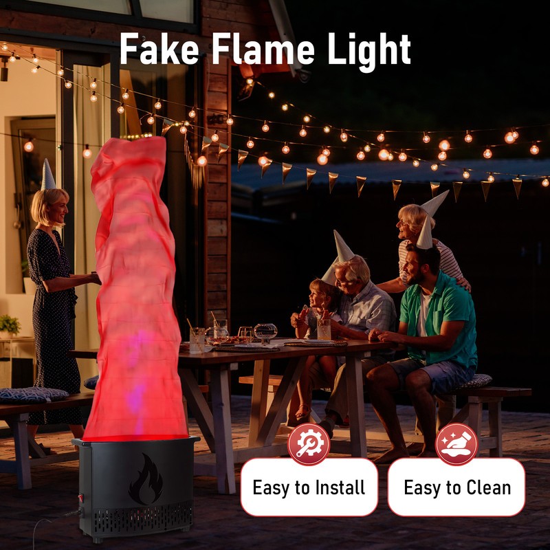 LED Electronic Flame Lamp Flame Light Simulated Campfire Light w/ Remote Control