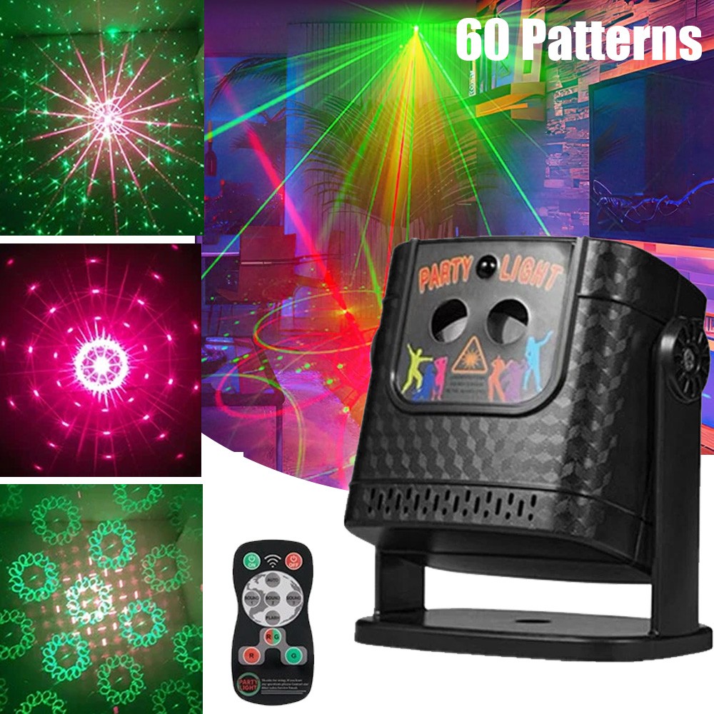 60 Pattern Party Stage Light Laser Projector LED RGB KTV DJ Disco Show Lighting