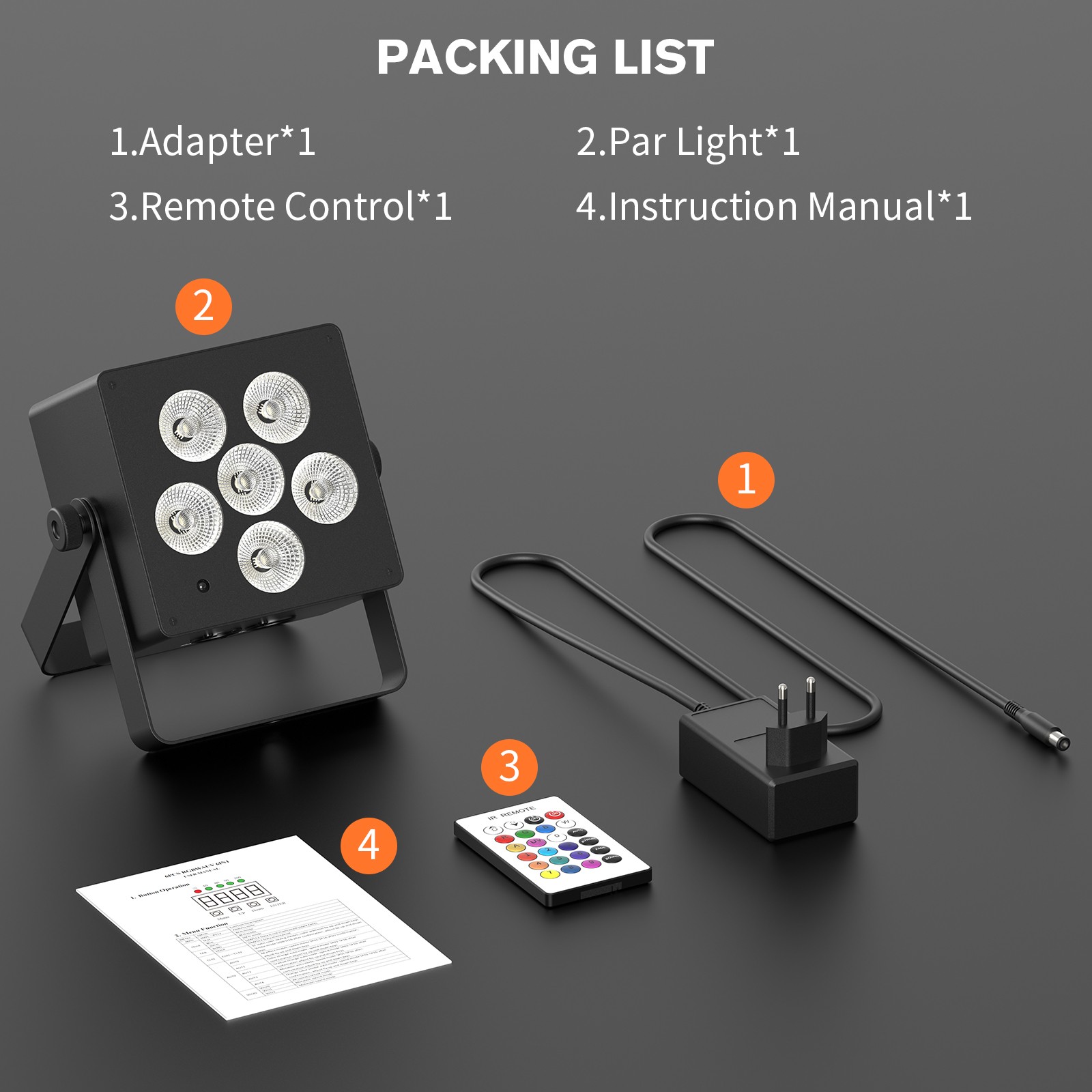 Rechargeable Stage Par Light Wireless 6LED RGBWA UV Uplights DJ Battery DMX APP